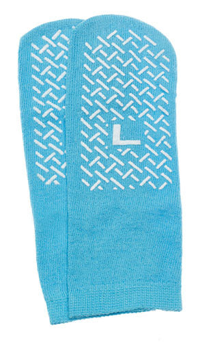 Load image into Gallery viewer, Slipper Socks; Large Sky Blue Pair  Men&#39;s 7-9   Wms 8-10
