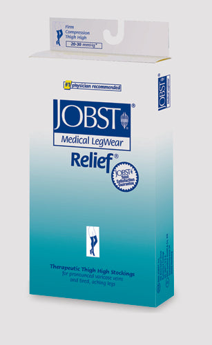 Load image into Gallery viewer, Jobst Relief 20-30 Thigh-Hi Black Small w/Silicone Band
