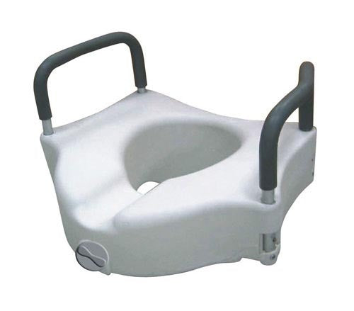 Load image into Gallery viewer, Raised Toilet Seat w/ Lock &amp; Padded Removable Arms Retail
