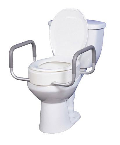 Load image into Gallery viewer, Elevated Toilet Seat w/Arms For Elongated Toilets T/F
