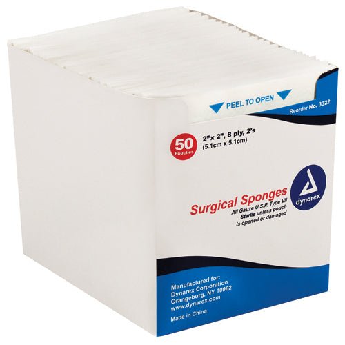 Load image into Gallery viewer, Gauze Sponges Sterile-2&#39;s 2 X 2 -8ply (50-2&#39;s per tray)
