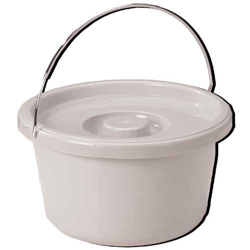 Load image into Gallery viewer, Commode Pail With Lid 7.5 Quart  Gray
