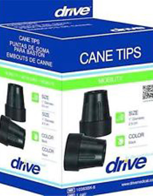 Load image into Gallery viewer, Cane Tips for 1  Cane Diameter Black (Pair)  Retail Box
