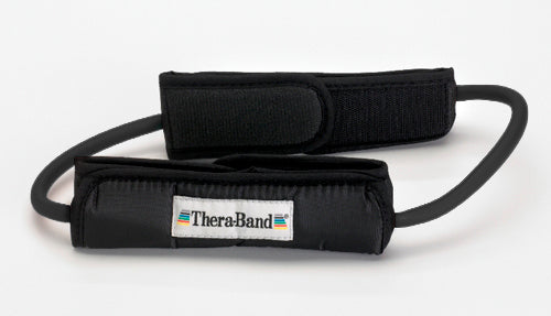 Load image into Gallery viewer, Theraband Prof Resist Tubing Loop w/Padded Cuffs Black
