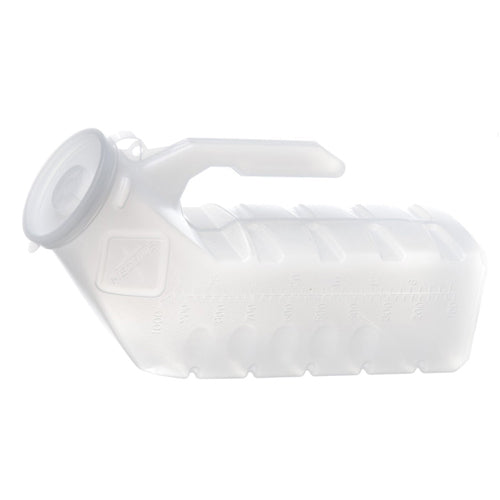 Urinal Male w/Cover Disposable Translucent