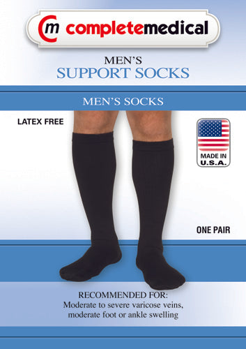 Load image into Gallery viewer, Men&#39;s Mild Support Socks 10-15mmHg  Black  Small/Medium
