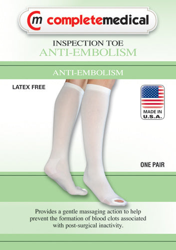 Anti-Embolism Stockings Md/Reg 15-20mmHg Below Knee  Insp Toe