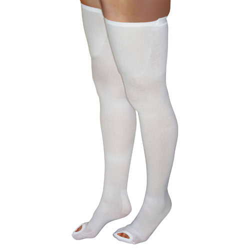 Anti-Embolism Stockings Sm/Lng 15-20mmHg Thigh Hi  Insp. Toe