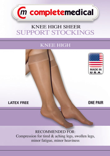 Ladies' Sheer Firm Support  Sm 20-30mmHg  Knee Highs  Beige